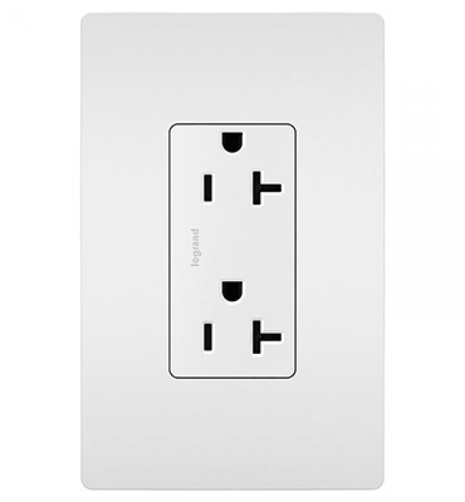 20A TR Spec Grade Duplex Receptacle, WH 