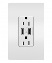 Legrand Radiant CA TM826USBWPW2CCV4 - radiant? 15A Tamper-Resistant USB Outlet, White