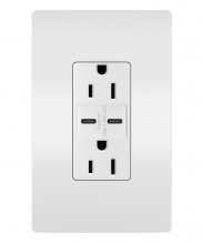 Legrand Radiant CA R26USBCCWCCV6 - radiant? 15A Tamper-Resistant USB Type C/C Outlet, White