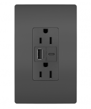 Legrand Radiant CA R26USBACBKCCV4 - radiant? 15A Tamper-Resistant USB Type A/C Outlet, Black