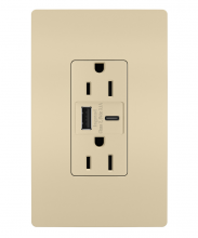 Legrand Radiant CA R26USBACICCV4 - radiant? 15A Tamper-Resistant USB Type A/C Outlet, Ivory