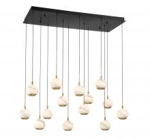 Lib & Co. CA 10209-02 - Baveno, 14 Light Rectangular LED Chandelier, Matte Black