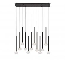 Lib & Co. CA 12113-02 - Soffio, 12 Light Linear LED Chandelier, Matte Black