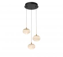 Lib & Co. CA 12120-02 - Calcolo, 3 Light Round LED Pendant, Matte Black