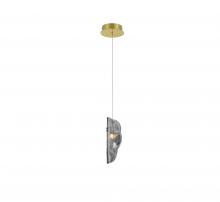 Lib & Co. CA 12166-019-07 - Sorrento, 1 Light LED Pendant, Smoke, Gold Canopy