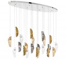 Lib & Co. CA 12220-024-01 - Sorrento, 22 Light Oval LED Chandelier, Mixed With Copper Leaf,Chrome Canopy