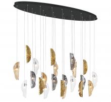 Lib & Co. CA 12220-024-02 - Sorrento, 22 Light Oval LED Chandelier, Mixed With Copper Leaf, Black Canopy