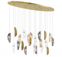Lib & Co. CA 12220-024-07 - Sorrento, 22 Light Oval LED Chandelier, Mixed With Copper Leaf, Gold Canopy