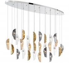 Lib & Co. CA 12221-024-01 - Sorrento, 28 Light Oval LED Chandelier, Mixed With Copper Leaf,Chrome Canopy