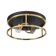 Avista Lighting Inc F2202BKGD - Avista Easton Flush Mount Round 2-Light Black & Gold