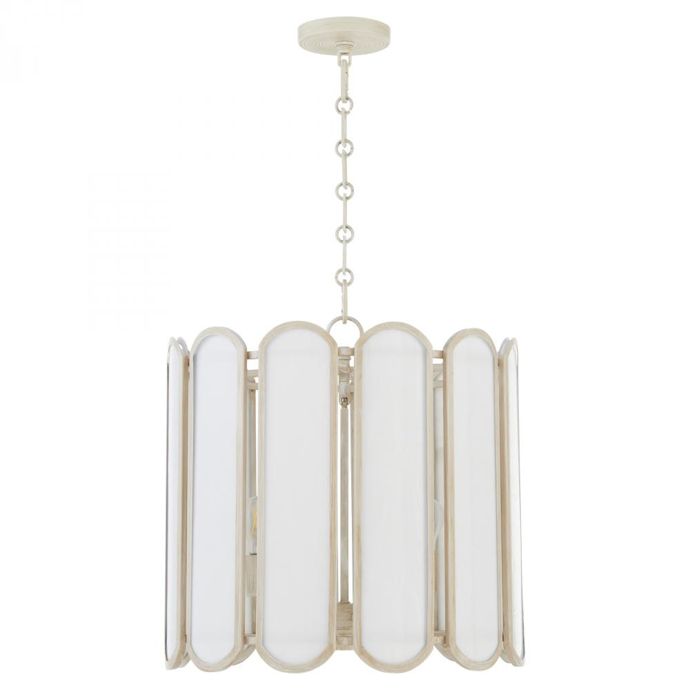 Belleview 4 Light Pendant, Wash Oak