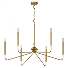 Quorum 6238-6-80 - Providence 6 Light Chandelier, Aged Brass