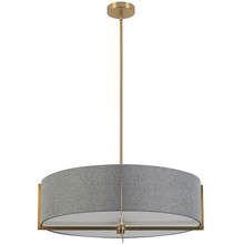 Dainolite PST-264LP-AGB-GRY - 4 Light Incandescent Pendant, Aged Brass with Grey Shade