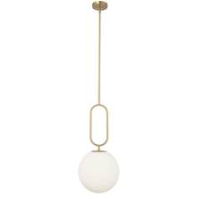 Dainolite SIM-121P-AGB - 1 Light Incandescent Pendant Aged Brass with Opal Glass