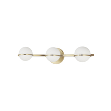 Dainolite SOF-233W-AGB - 3 Light Halogen Vanity, Aged Brass with White Opal Glass