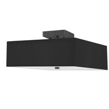 Dainolite SRN-143SF-MB-BK - 3 Light Incandescent Semi-Flush, Matte Black with Black Shade