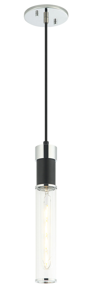 Tubo Matte Black + Chrome Pendant