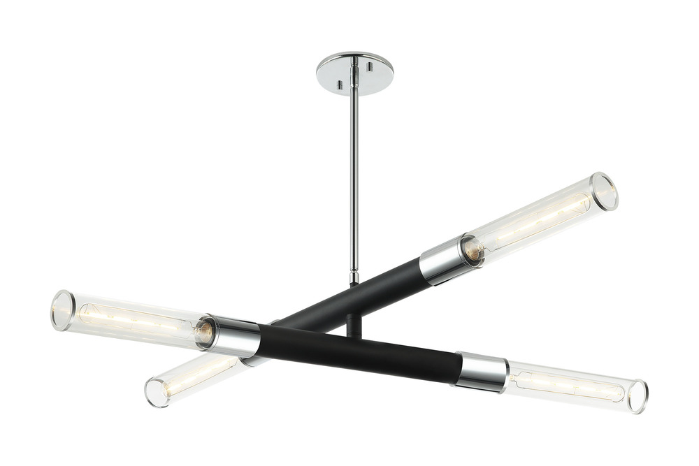 Tubo Matte Black + Chrome Pendant