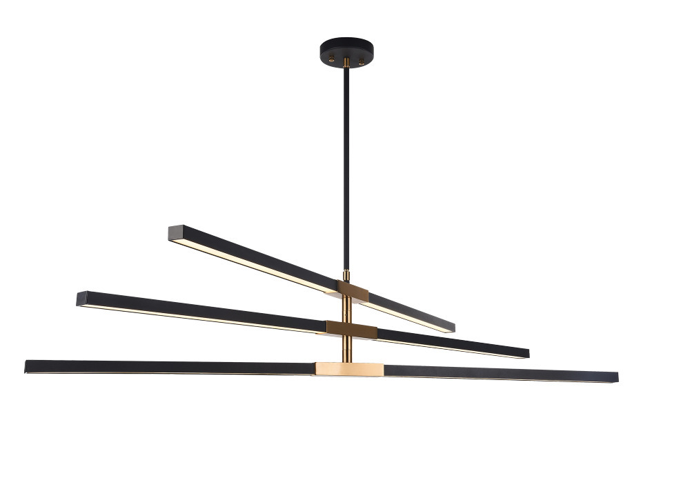 Lineare Matte Black and Aged Gold Brass Pendant