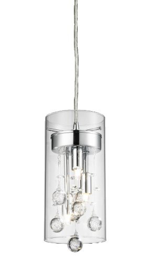 Glass-Encased Bubble Droplet Chrome Pendant