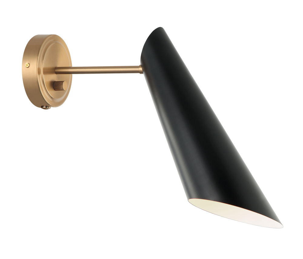 Butera Aged Gold Brass + Black Wall Sconce