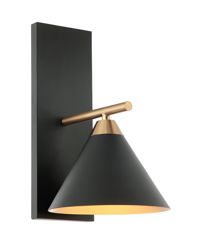 Bliss Aged Gold Brass + Matte Black Wall Sconce