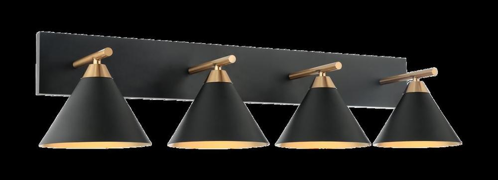 Bliss Aged Gold Brass + Matte Black Wall Sconce