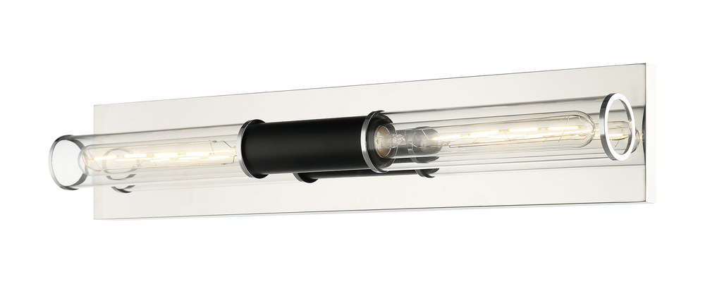 Tubo Matte Black + Chrome Wall Sconce