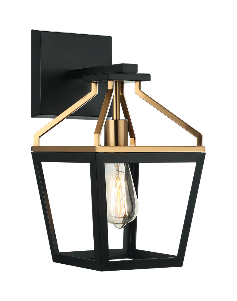 Mavonshire Black + Aged Gold Brass Wall Sconce