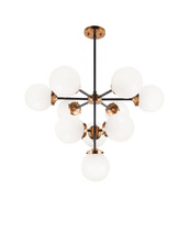 Matteo Lighting C72310AGOP - Maru Aged Gold Brass Chandelier