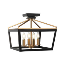 Matteo Lighting X67004BKAG - Mavonshire Black + Aged Gold Brass Ceiling Mount