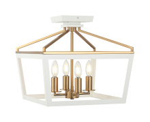 Matteo Lighting X67004WHAG - Mavonshire White + Aged Gold Brass Ceiling Mount