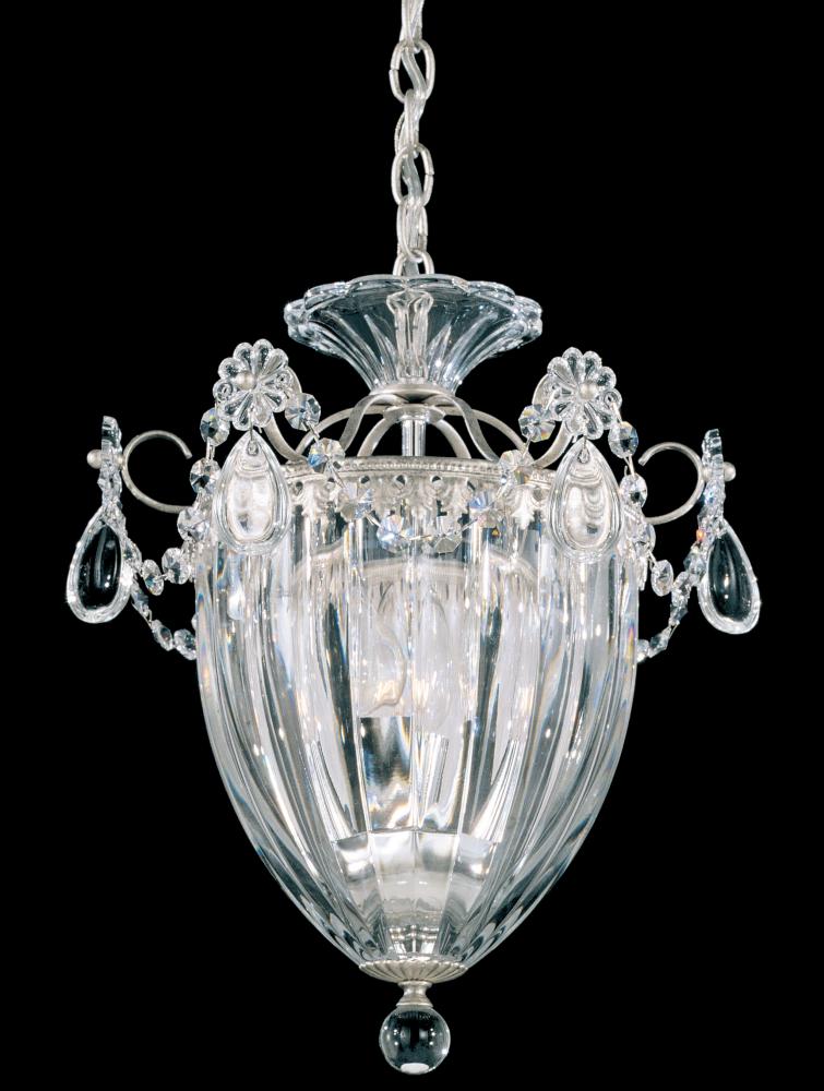 Bagatelle 3 Light 120V Mini Pendant in Antique Silver with Radiance Crystal