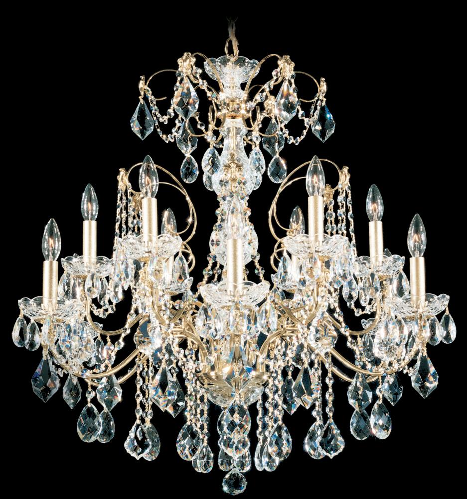Century 12 Light 120V Chandelier in Etruscan Gold with Heritage Handcut Crystal