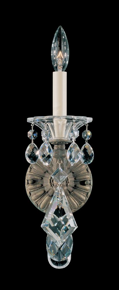 La Scala 1 Light 120V Wall Sconce in Florentine Bronze with Heritage Handcut Crystal