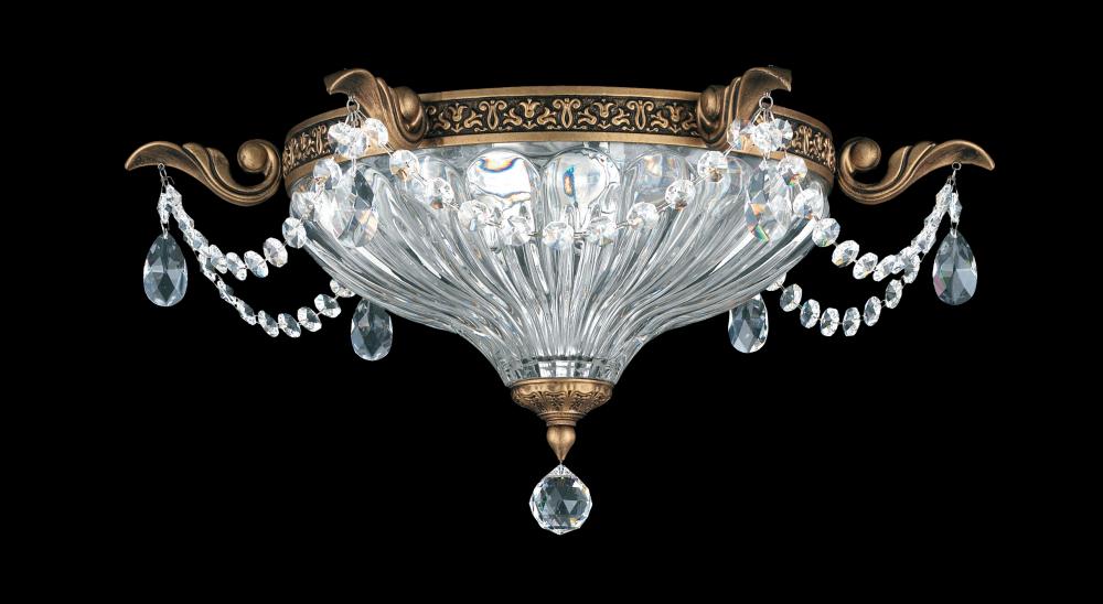Milano 2 Light 120V Flush Mount in Parchment Gold with Radiance Crystal