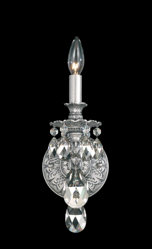 Milano 1 Light 120V Wall Sconce in Florentine Bronze with Heritage Handcut Crystal