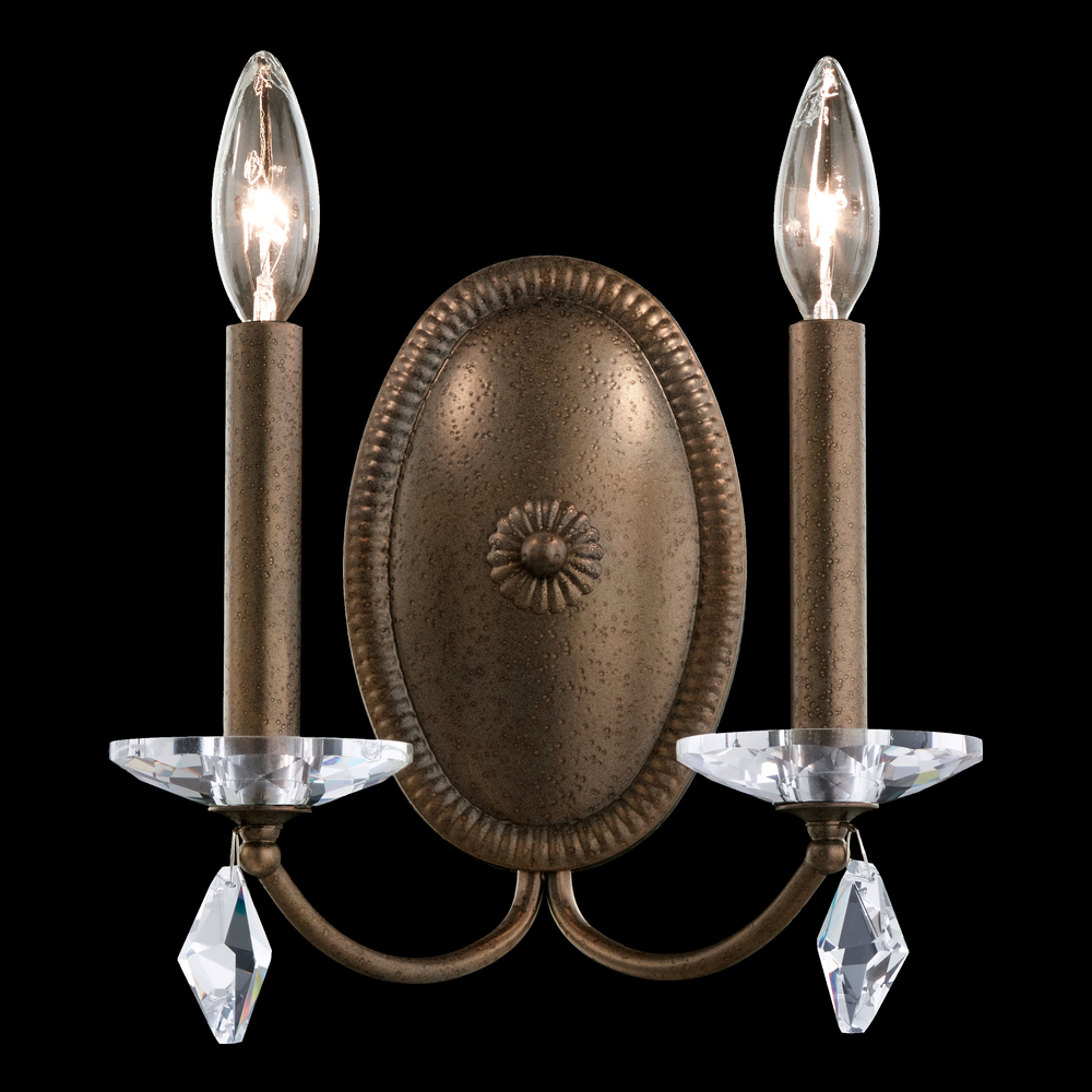 Modique 2 Light 120V Wall Sconce in White with Heritage Handcut Crystal