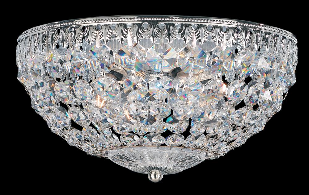 Petit Crystal 4 Light 120V Flush Mount in Aurelia with Optic Crystal