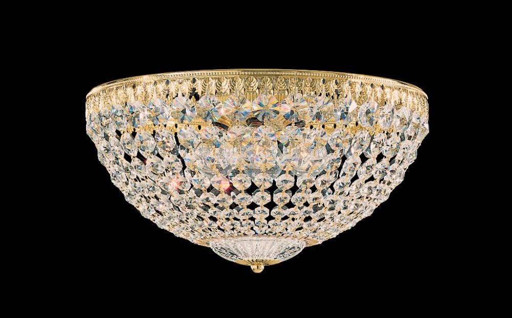 Petit Crystal 5 Light 120V Flush Mount in Aurelia with Optic Crystal