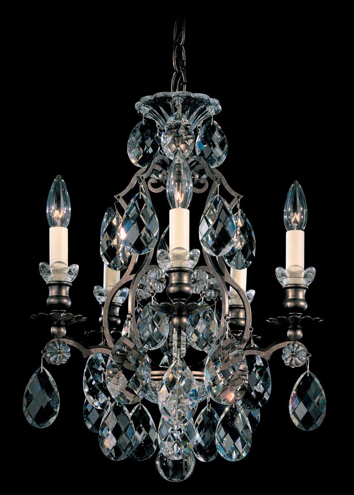 Renaissance 5 Light 120V Chandelier in Black with Crystals from Swarovski®