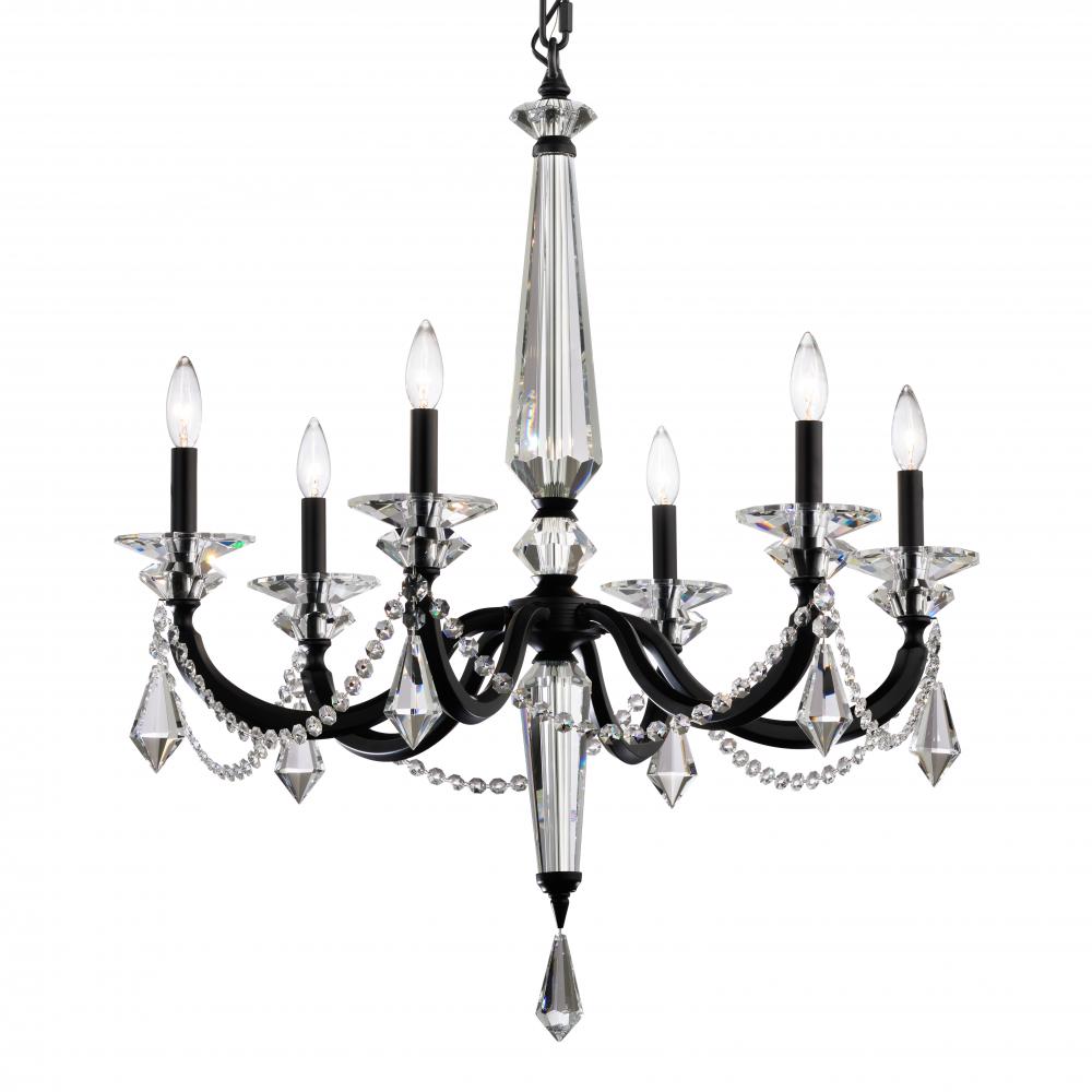 Verona 6 Light 120V Chandelier in Heirloom Bronze with Radiance Crystal