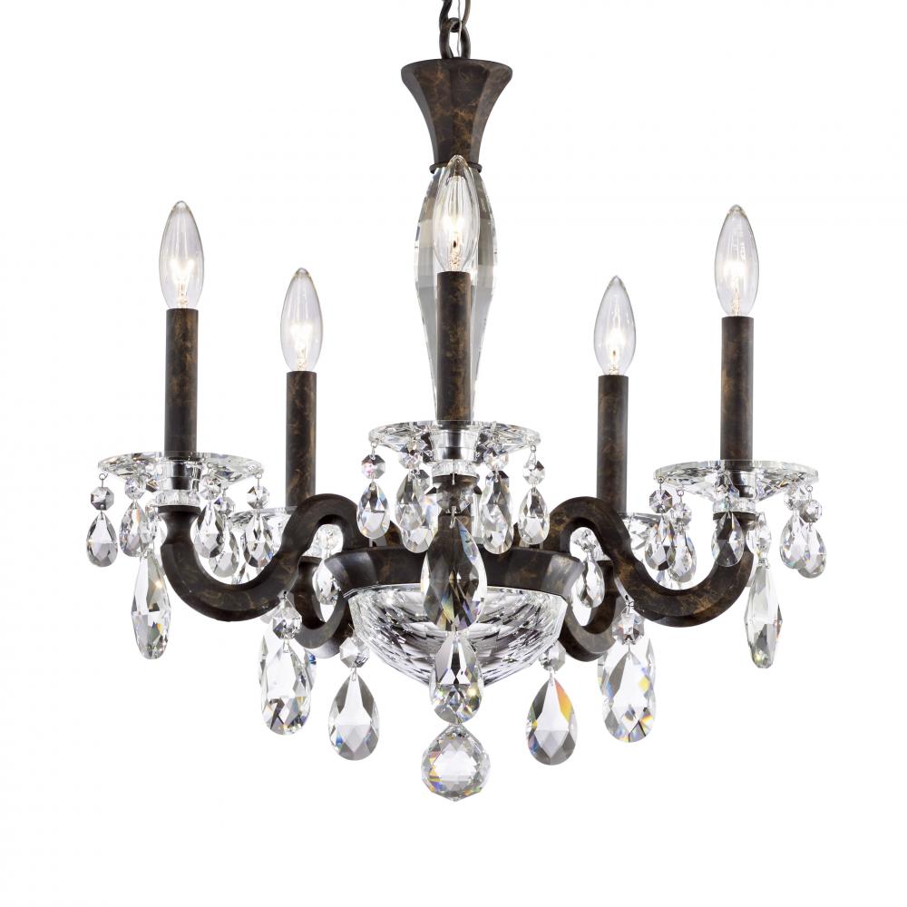 San Marco 5 Light 120V Chandelier in Heirloom Bronze with Radiance Crystal