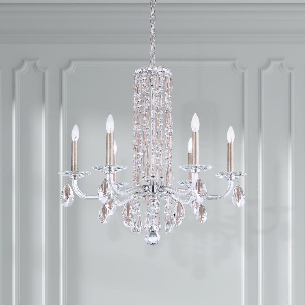 Siena 6 Light 120V Chandelier in Heirloom Gold with Radiance Crystal