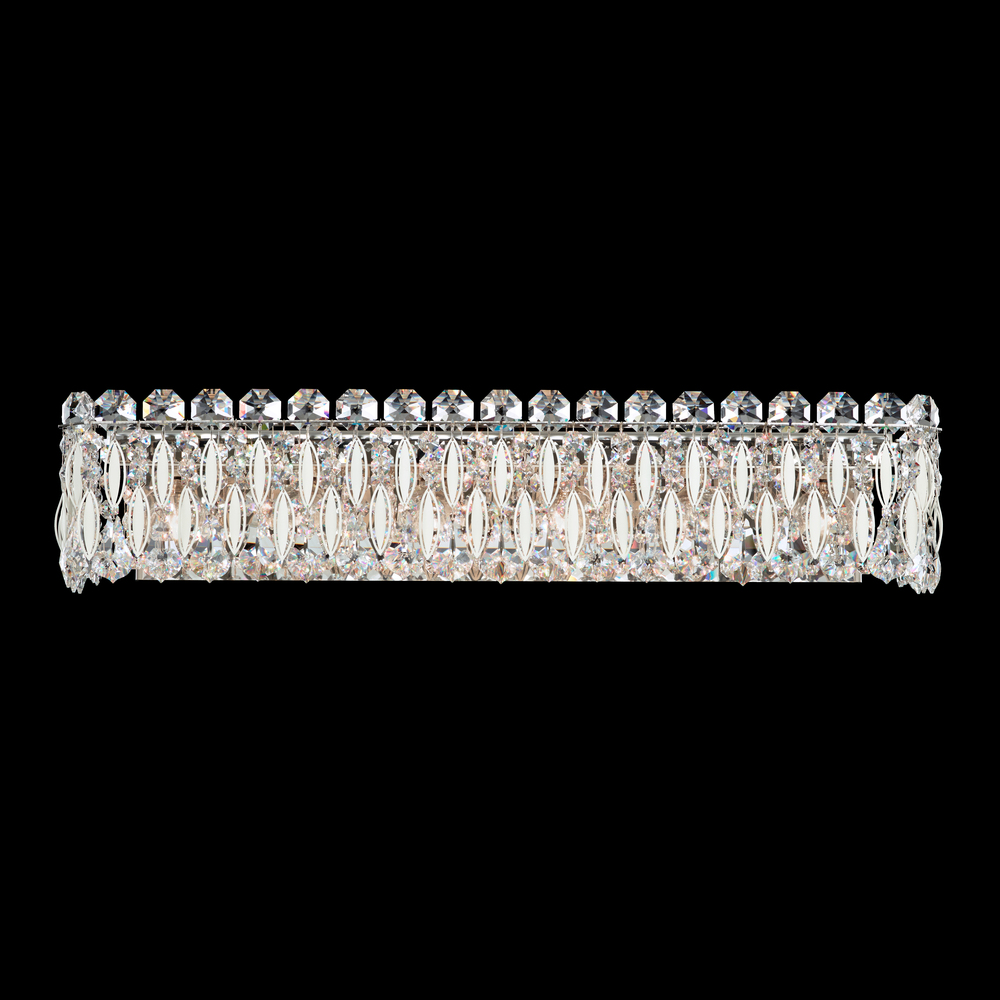 Sarella 6 Light 120V Bath Vanity & Wall Light in White with Clear Crystals from Swarovski