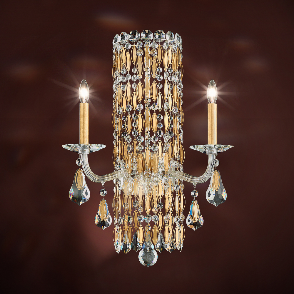 Siena 2 Light 120V Wall Sconce in White with Radiance Crystal