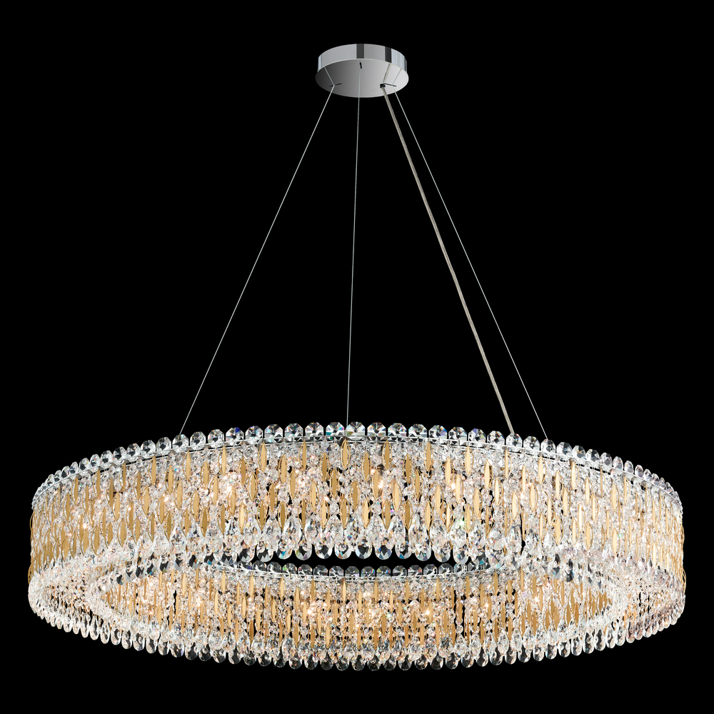 Sarella 27 Light 120V Pendant in White with Clear Crystals from Swarovski
