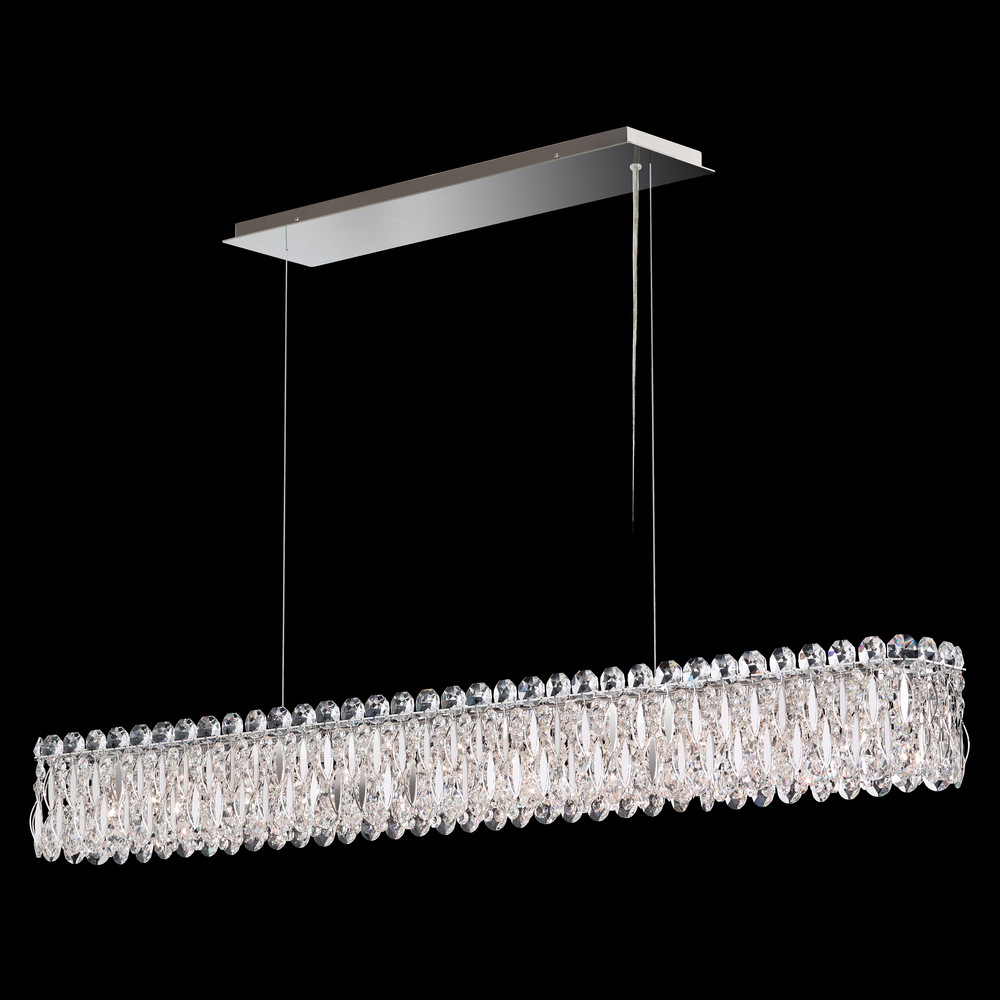 Sarella 11 Light 120V Linear Pendant in White with Clear Crystals from Swarovski