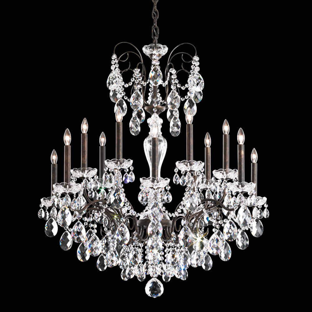 Sonatina 14 Light 120V Chandelier in Etruscan Gold with Crystals from Swarovski®