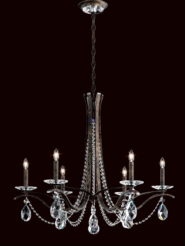 Vesca 6 Light 120V Chandelier in Ferro Black with Radiance Crystal